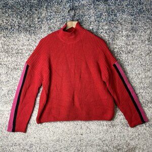 Sanctuary Women's Red Cruise Mock Neck Knit Sweater Size Large